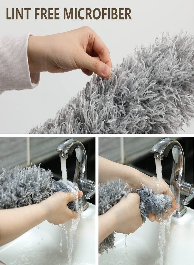 ENJSD Extendable Feather Duster,Microfiber Duster with Extra Long 100in Stainless Steel Telescopic Dusters with Scratch Resistant Cover,Perfect for Cleaning Cobweb,Ceiling Fan,Cars etc.(Grey) - Image 5
